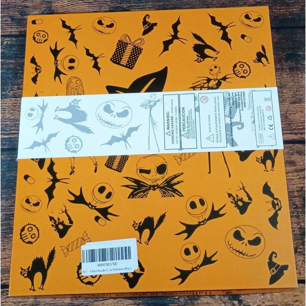 Yezz Halloween Themed Wooden Cooking Utensil Set -‎ 6 Pieces